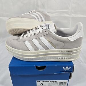 Adidas Gazelle Bold Women's Sneakers in Light Gray and White